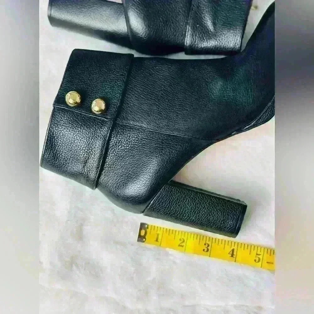 Kate Spade New York Bridgette Black Leather Heeled Ankle Booties Size 9M - Picture 9 of 14